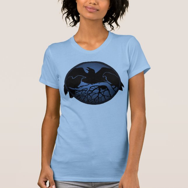 Tanktopet Raven Art Dam Shirt Tee Shirt (Framsida)