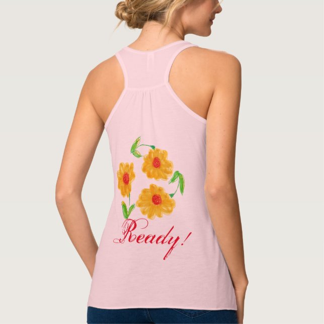 Tanktopet Redo utan blommor Linne Med Racerback (Baksida)