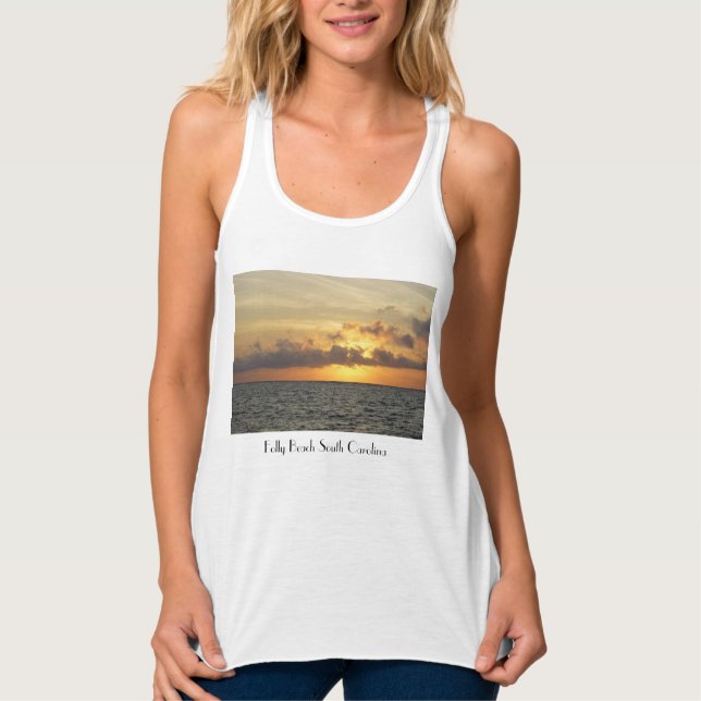 Tanktopet Sunrise Glory Folly Beach Linne Med Racerback (Framsida)