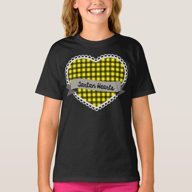 Tanktopet Tartan Hearts Highland Dance Girl Tee Shirt (Framsida)