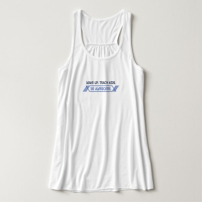 Tanktopet Teach Kids-be Fantastisk Flowy Racerback Linne Med Racerback (Design framsida)