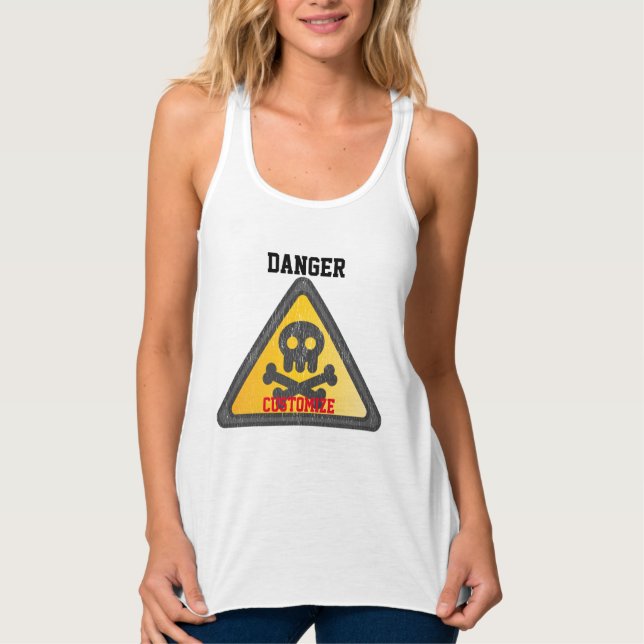 Tanktopet Varningsskylt Thunder_Cove Linne Med Racerback (Framsida)