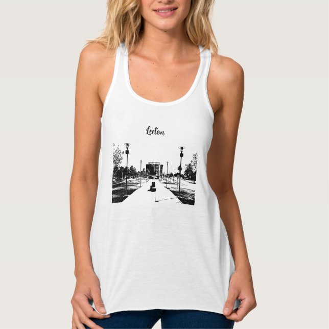 Tanktopet Women's Bella+Canvas Flowy Racerback Linne Med Racerback (Framsida)