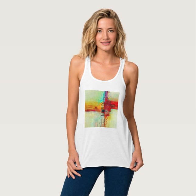 Tanktopet Women's Bella+Canvas Flowy Racerback Linne Med Racerback (Hel framsida)