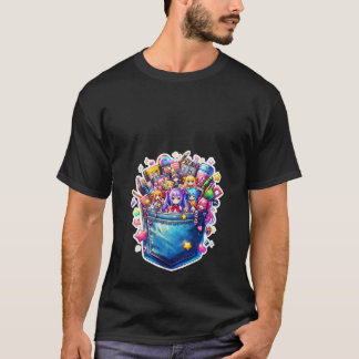 Tanktopet Womens Girls Anime Pocket Cute T Shirt