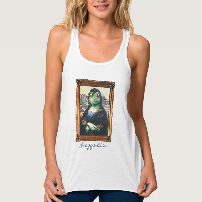 TanktopMona Lisa för klassiker svart groda Linne Med Racerback (Framsida)
