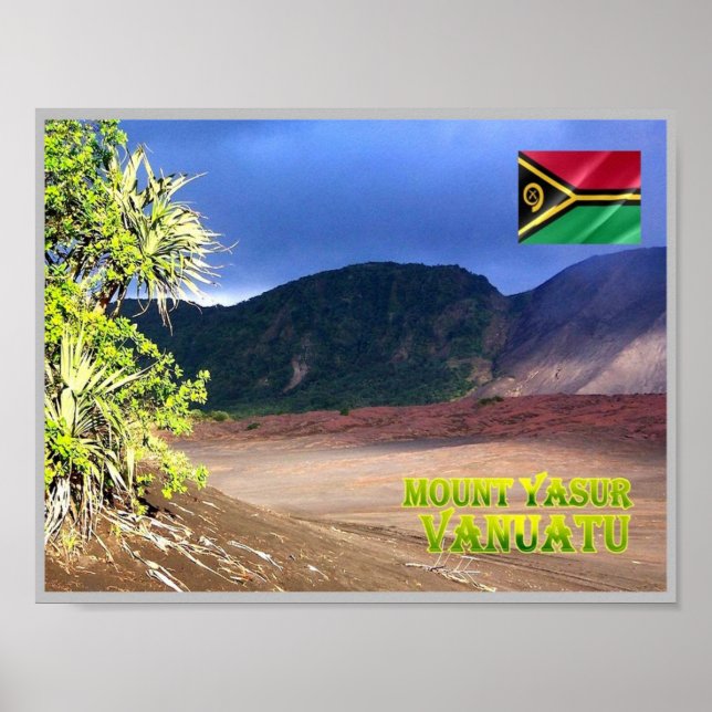 Tanna Island - Mount Yasur - Vanuatu - Poster (Framsidan)