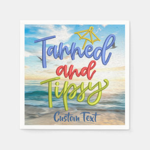 Tannad och Tipsy Humor Quote Ocean Summer Funny Pappersservett