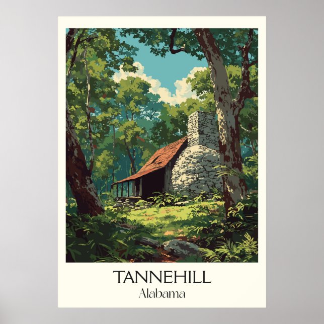 Tannehill Alabama Historisk Ugn Poster (Framsidan)
