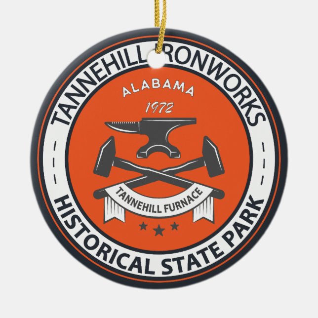 Tannehill Ironworks Historical State Park Alabama Julgransprydnad Keramik (Framsidan)