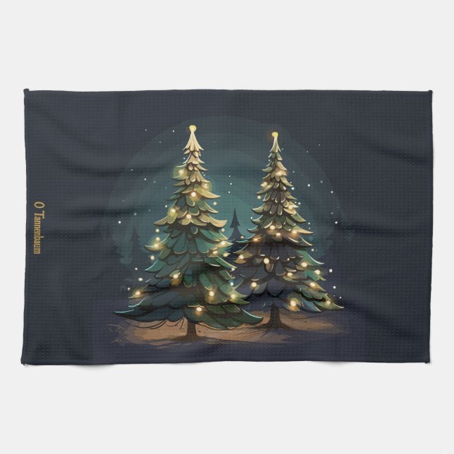 Tannenbaum-strålning Kökshandduk (Horisontell)