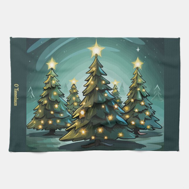 Tannenbaum-strålning Kökshandduk (Horisontell)