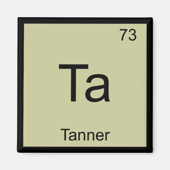 Tanner Namn kemi Inslag Periodic Bord Magnet (Framsidan)