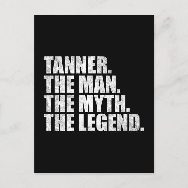 Tanner namn, Tanner Mannen Myten Legenden Vykort (Framsida)