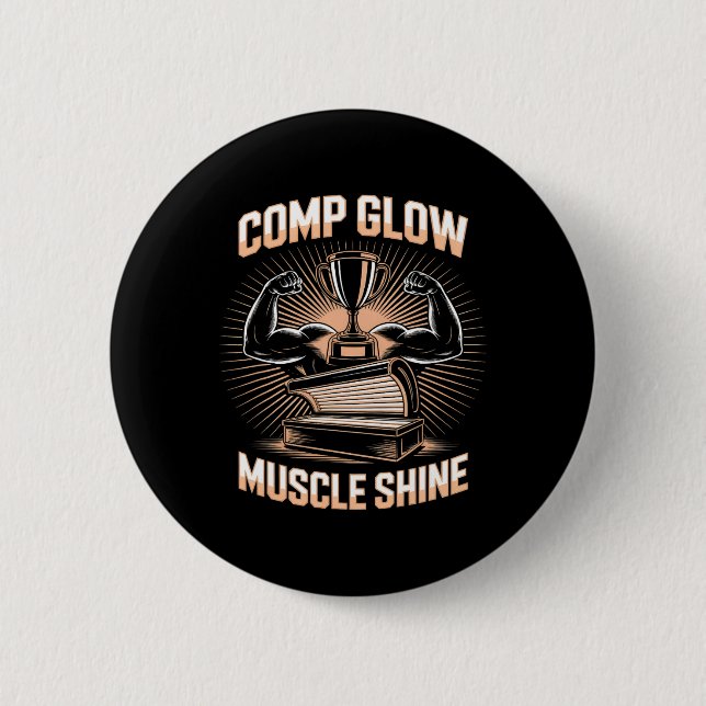 Tanning Bed Comp Glow Fitness Buffs Idrottare Mana Knapp (Framsida)