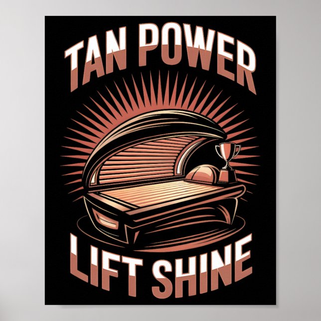 Tanning Bed Tan Power Gym Goers Bodybuilding ders  Poster (Framsidan)