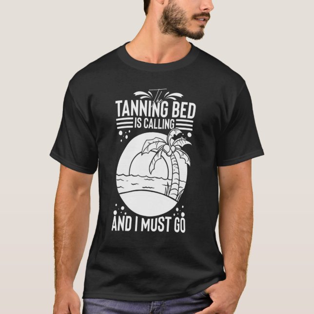 Tanning Bed Tan Spray Salon Citates Indoor Sol Bat T Shirt (Framsida)