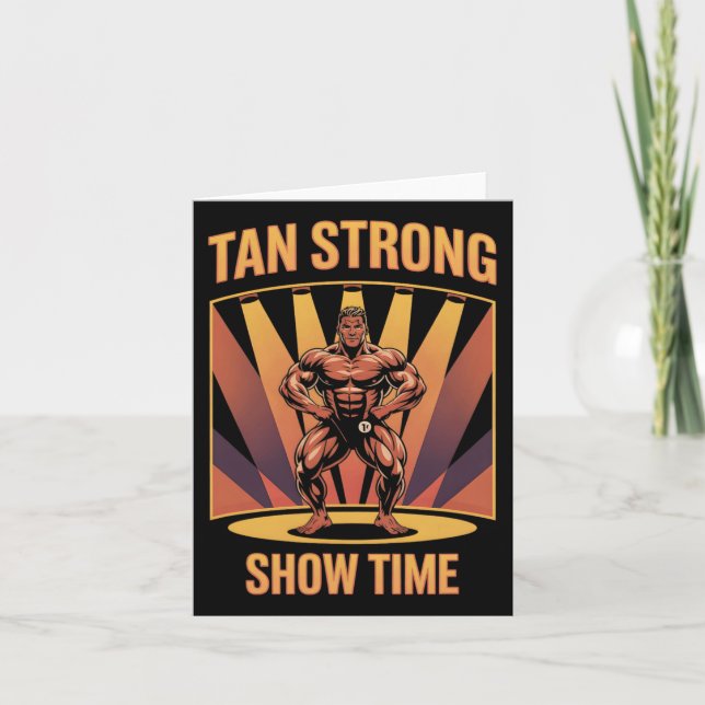 Tanning Bed Tan Strong Idrottares Gym Goers Bronze Kort (Framsida)