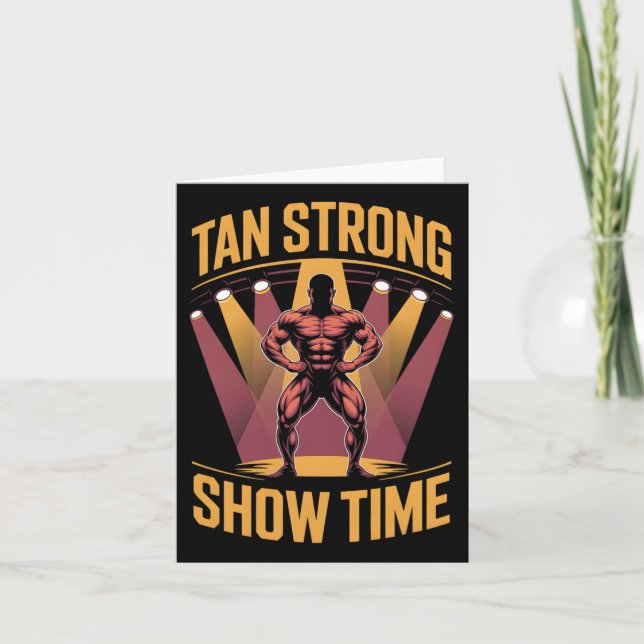 Tanning Bed Tan Strong Idrottares Gym Goers Bronze Kort (Framsida)