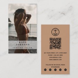 Tanning Salon Spray Tan Beauty Photo QR Code Logot Visitkort