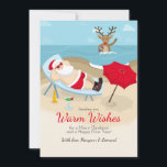 Tanning Santa Greeting Card Julkort<br><div class="desc">Perfekt julhälsningskort för varma väder-boende! Kortet har tomtens avslappning av havsviken och en renare i havet. (Designad av Freepik). Kortet är enkelt att anpassa med text, teckensnitt, teckensnitt, färg, pappra formalternativ och val av sex pappra typer. Inte exakt vad du är tittar för? Alla våra produkter kan vara designad anpassningsbar...</div>