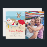Tanning Santa Photo Greeting Card Julkort<br><div class="desc">Perfekt julhälsningskort för varma väder-boende! Kortet har tomtens avslappning av havsviken och en renare i havet. Anpassa den med ditt favoritfoto. (Designad av Freepik). (Bild av Freepik. Kortet är enkelt att anpassa med din text, ditt teckensnitt och ditt teckensnitt färg. Inte exakt vad du är tittar för? Alla våra produkter...</div>