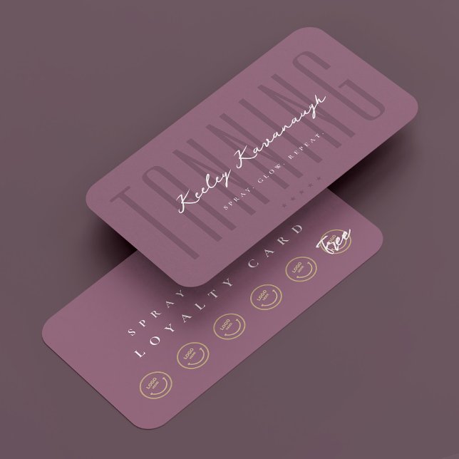 Tanning Specialist Dusty Mauve Loyalty Card Visitkort (Tanning Specialist Dusty Mauve Loyalty Card
)