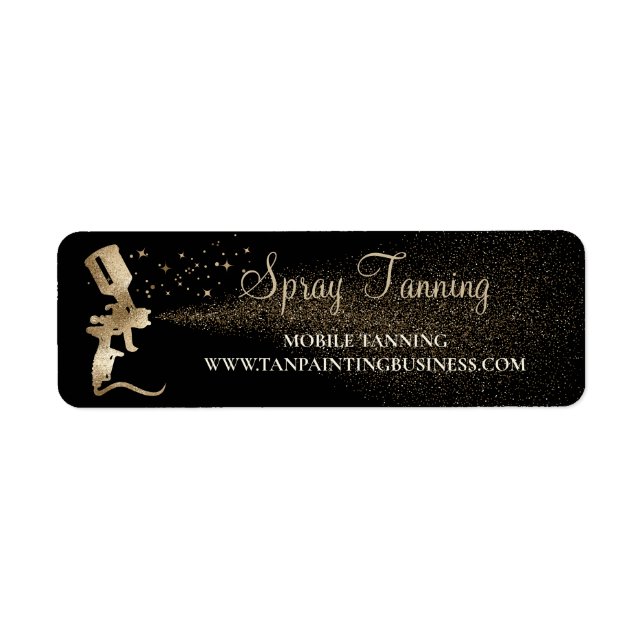 Tanning Spray Airbrush Guld Returadress Etikett (Framsidan)