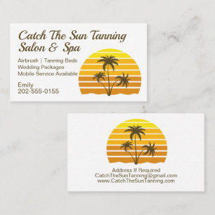 Tanning Spray Tan handflatan, Träd, Sol Visitkort