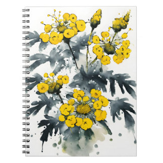 Tansy - Watercolor flowers Anteckningsbok