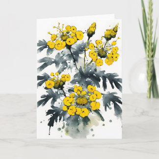 Tansy - Watercolor flowers Kort