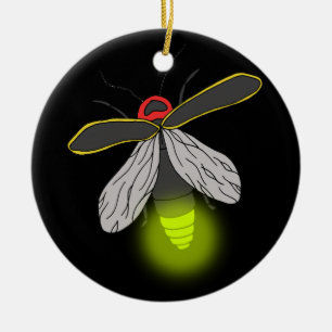 tänt lysmaskflyg julgransprydnad keramik