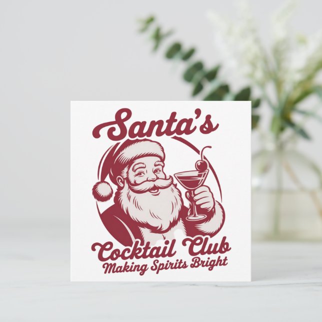 Tantens Cocktailklubb Roligt julfirande Julkort (Stående Fram)