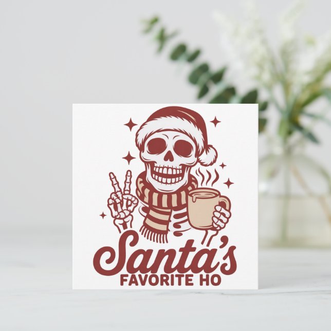 Tantens Favorit Ho Skelett Snarky Jul  Julkort (Stående Fram)