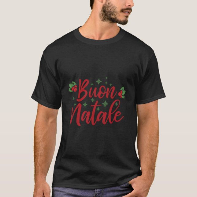Tanti Auguri Italienska Regalo Le Buon Natale T Shirt (Framsida)