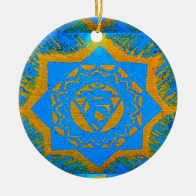tantric stjärna och buddha julgransprydnad keramik (Framsidan)