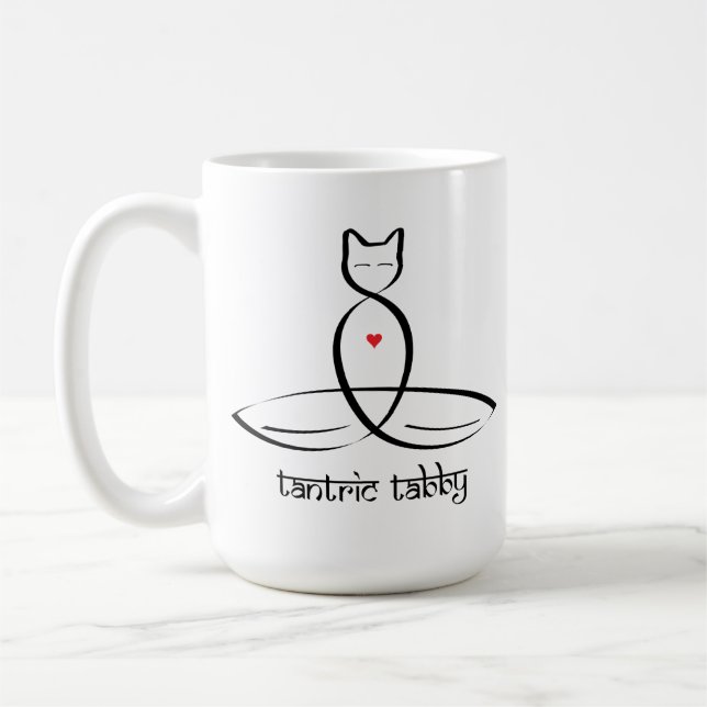 Tantric Tabby - Sanskrit stil text. Kaffemugg (Vänster)