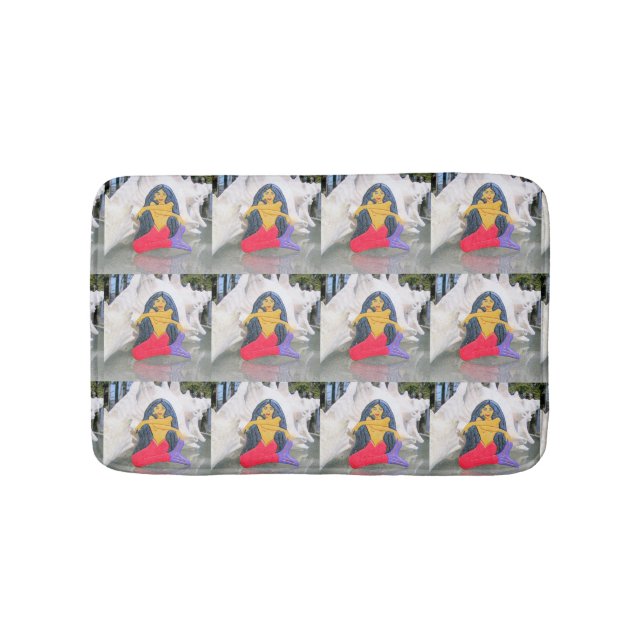 Tantriska sjöjungfruar mot årskal badrumsmatta (Framsidan)