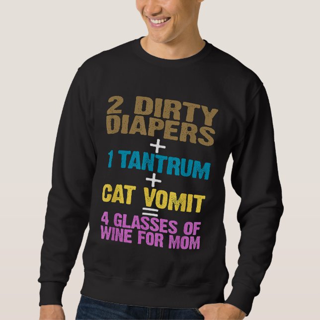 Tantrum Cat Vomit 4 Glass av W Lång Ärmad Tröja (Framsida)