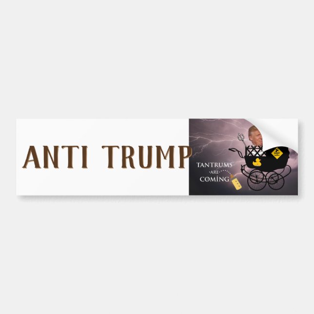 Tantrum kommer/Anti Trump. Bildekal (Framsidan)