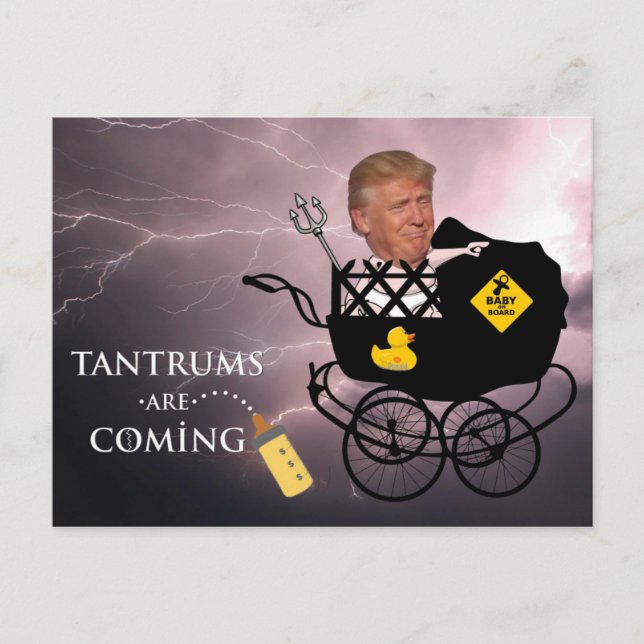 Tantrum kommer/antitrump. vykort (Framsida)