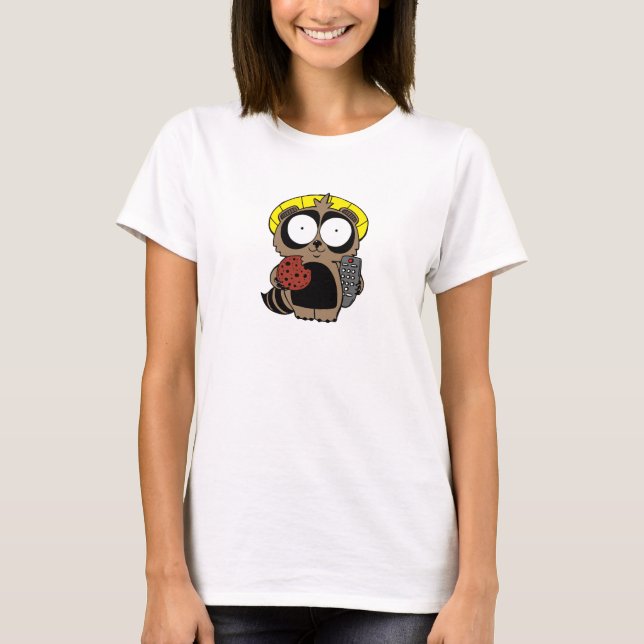 Tanuki med en kakaskjorta tee (Framsida)
