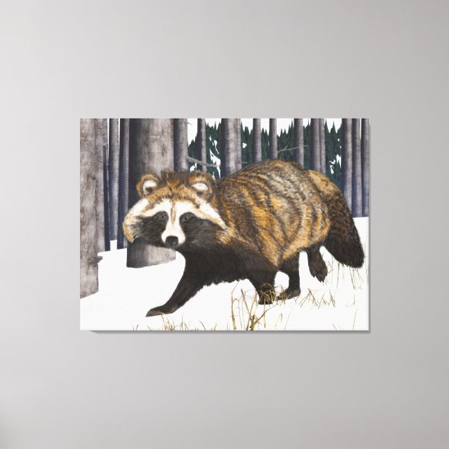 Tanuki - Raccoon Hund Canvastryck (Framsida)