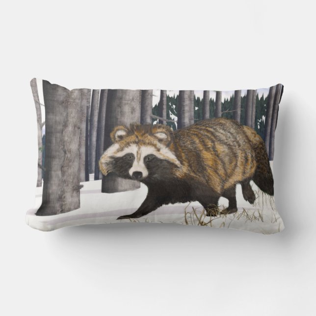 Tanuki - Raccoon Hund Lumbarkudde (Framsida)