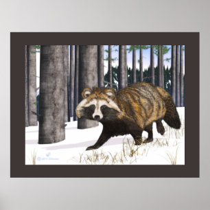 Tanuki - Raccoon Hund Poster