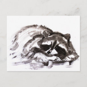 Tanuki sumie vykort