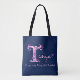 Tanya hänger lös den kända och menande monogram tygkasse