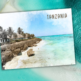 Tanzania Africa Landscape Travel Art Keepsake  Vykort