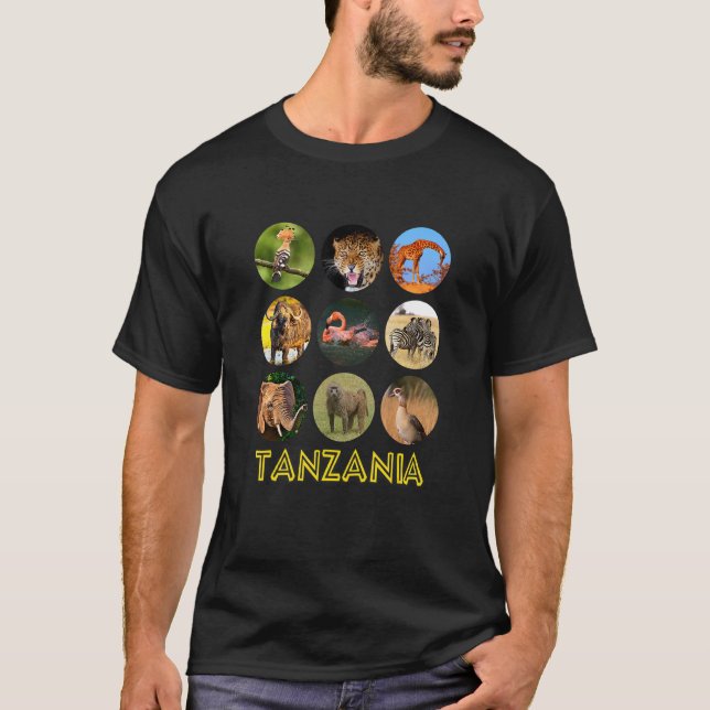 Tanzania African Animals Wildlife and Nature T Shirt (Framsida)