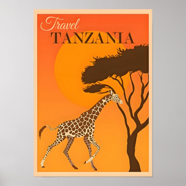 Tanzania-Afrika Travel Poster (Framsidan)
